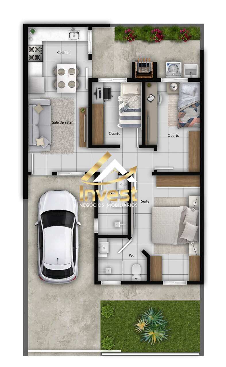 Casa à venda com 3 quartos, 70m² - Uvaranas,Ponta Grossa